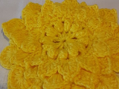 Flor Girasol tejida a Crochet paso a paso