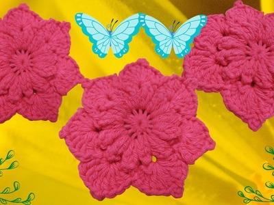 FLOR tejida a crochet paso a paso en español  #crochet #ideasdenegocio #crochê #flor flower