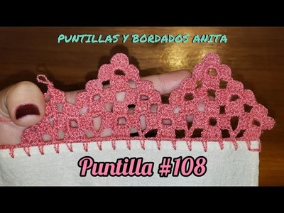 PUNTILLA #108 - UNA SOLA VUELTA ???? #crochet #stitch