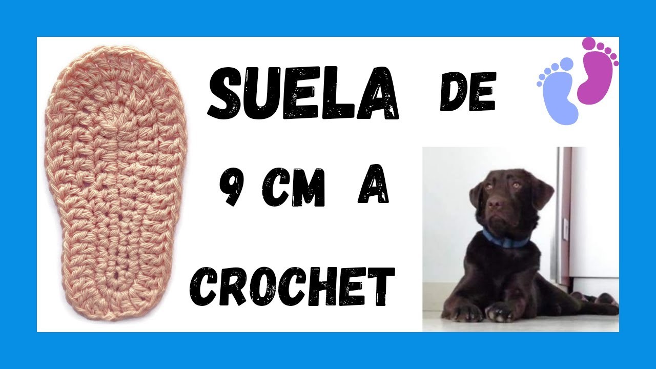 ???? SUELAS de crochet para bebé ???? Suelas para patucos a crochet ???? Suela para zapatito a crochet 9 cm