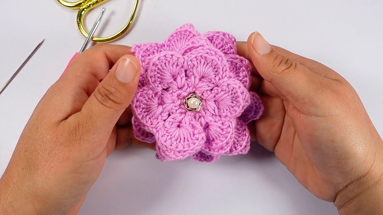 ????Te va a encantar Tejerla SUPER FACIL, Hermosa FLOR a crochet para todo tipo de proyectos. 