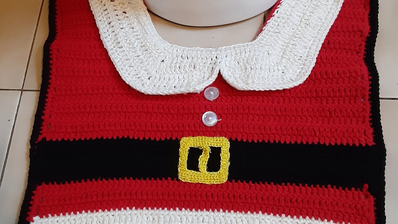 2 parte de juego para  navideño baño  tejido a crochet paso a paso