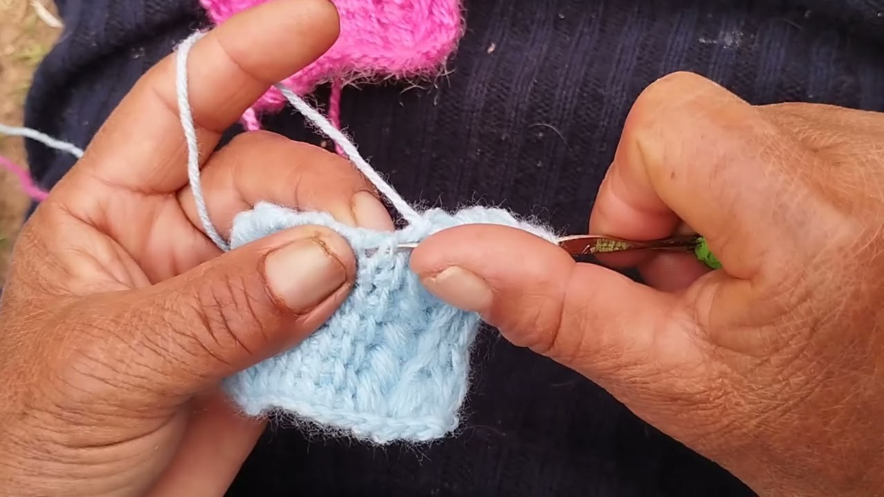 Bonito punto tejido a crochet fácil de tejer.