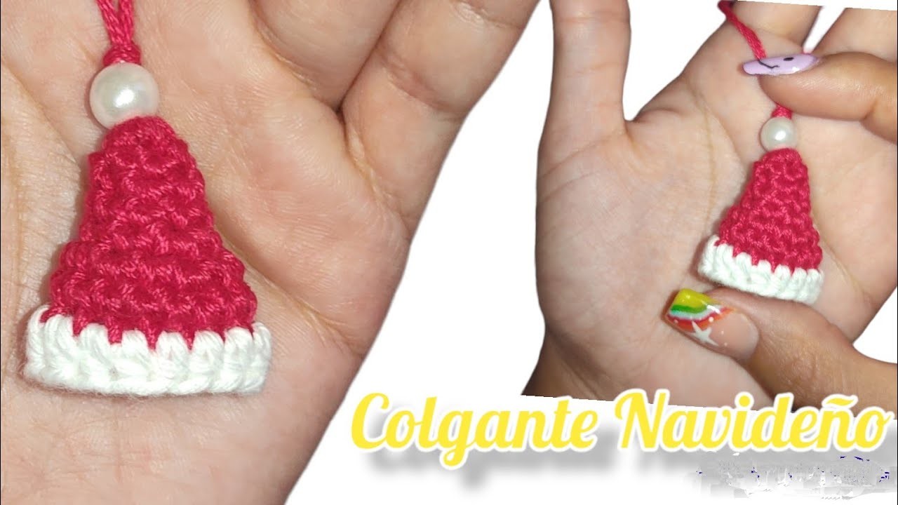 ???? Mini Gorro Navideño a crochet, Gorro tejido a Crochet súper Fácil y Rápido ⭐