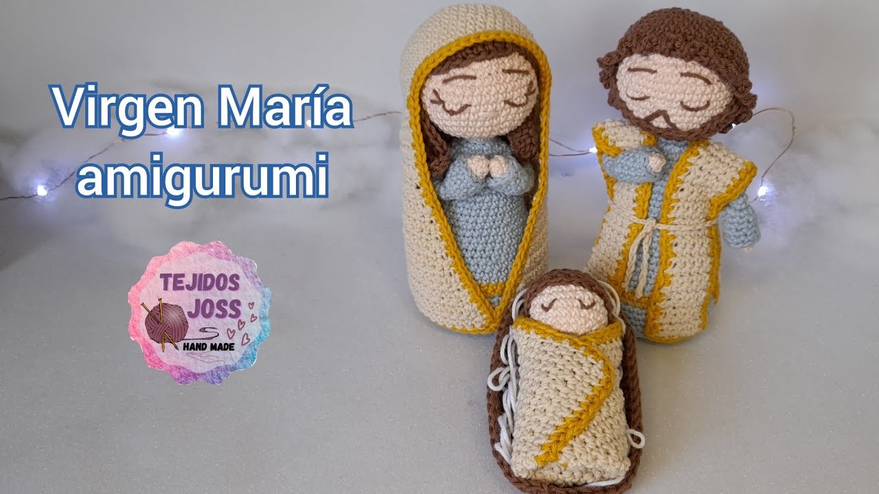 Nacimiento.pesebre.sagrada familia amigurumi Virgen María, ENG.SPA Subs