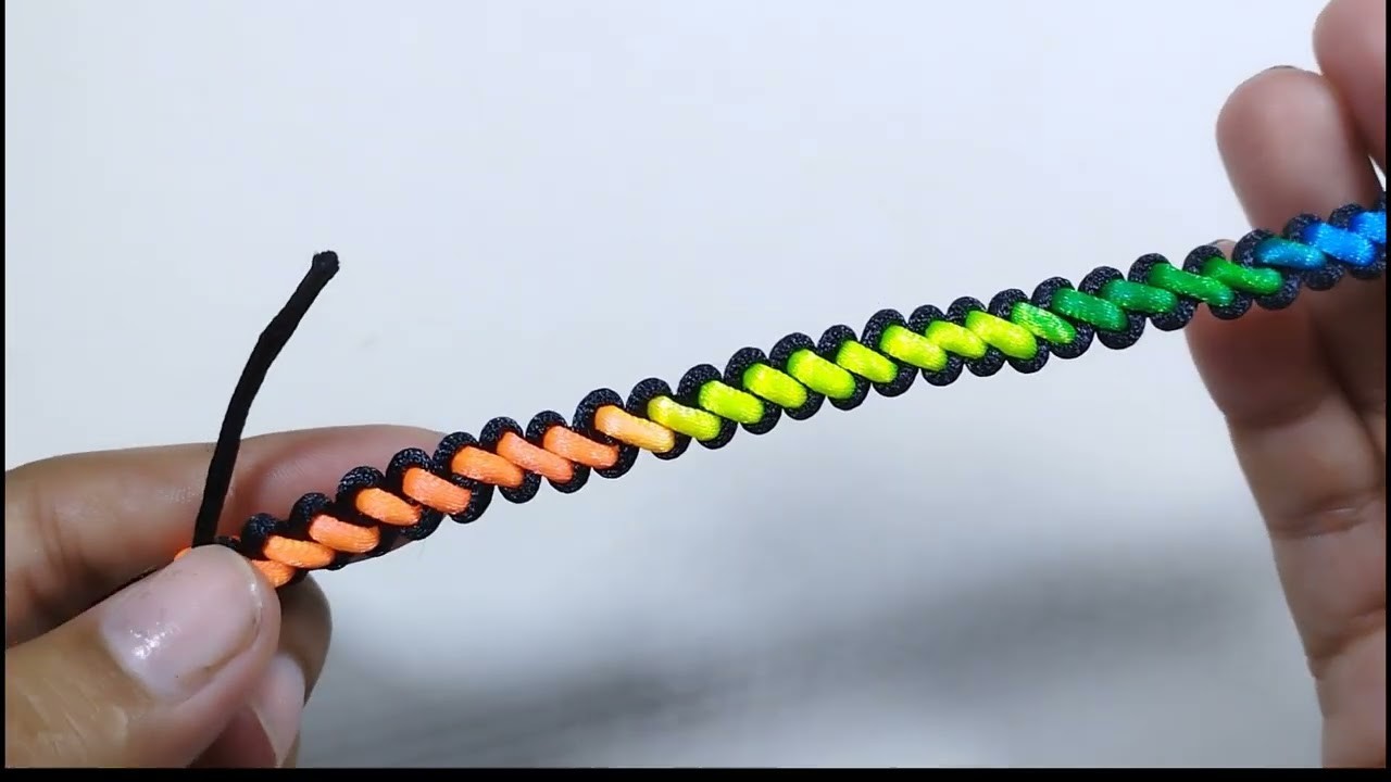 Como hacer pulsera de nudo 8 con hilo multicolor