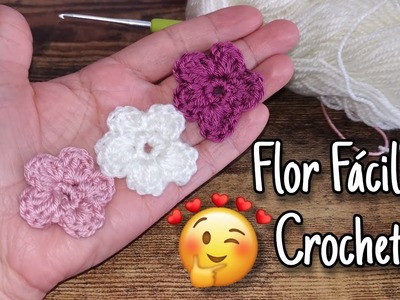 ????Como Tejer una Flor a crochet paso a paso.Aplique a Crochet de flor
