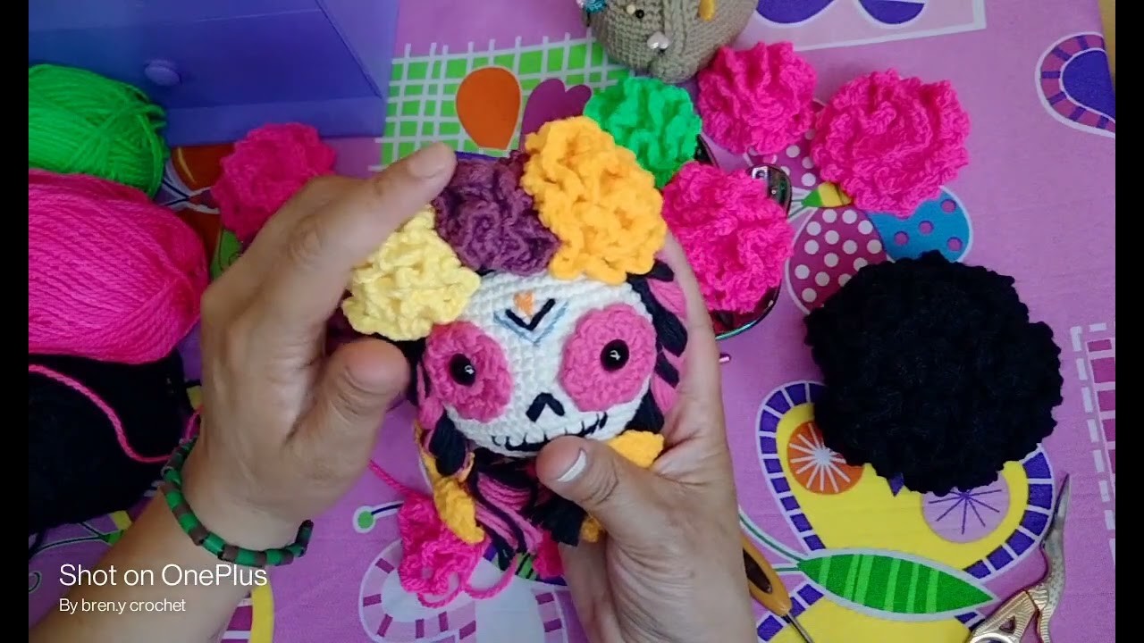 Flor de #cempasúchil  tejida a crochet