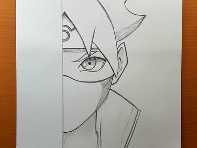Como dibujar a boruto uzumaki con mascarilla paso a paso |dibujar anime un lapiz | Easy anime sketch
