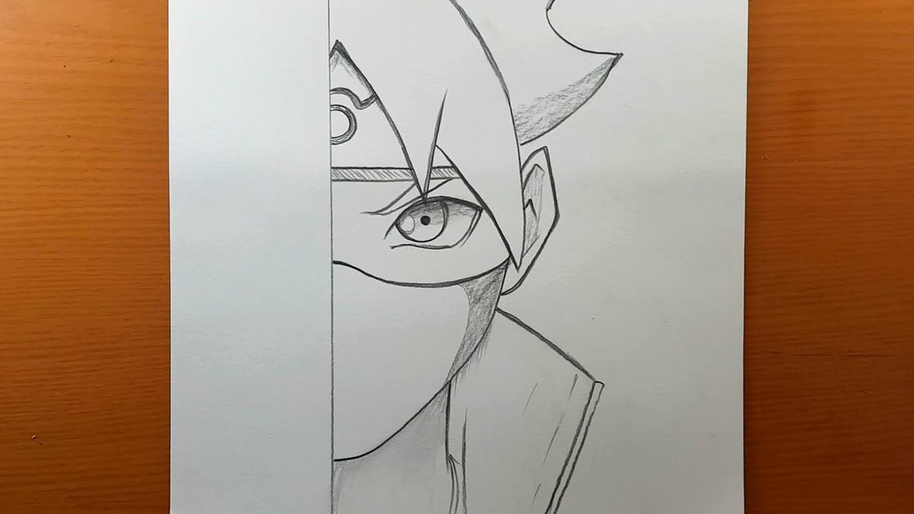 Como dibujar a boruto uzumaki con mascarilla paso a paso |dibujar anime un lapiz | Easy anime sketch