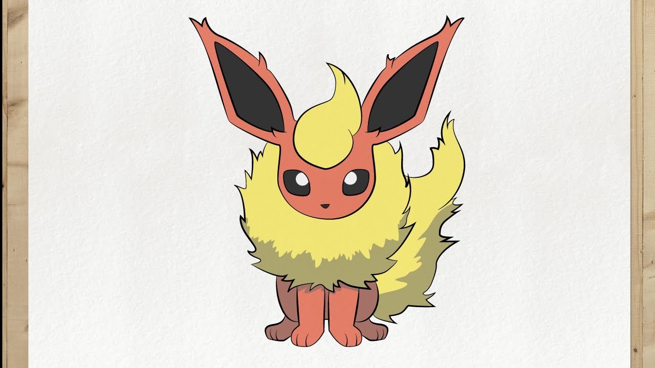 Como dibujar a FLAREON (Pokemon) paso a paso FACIL y rapido