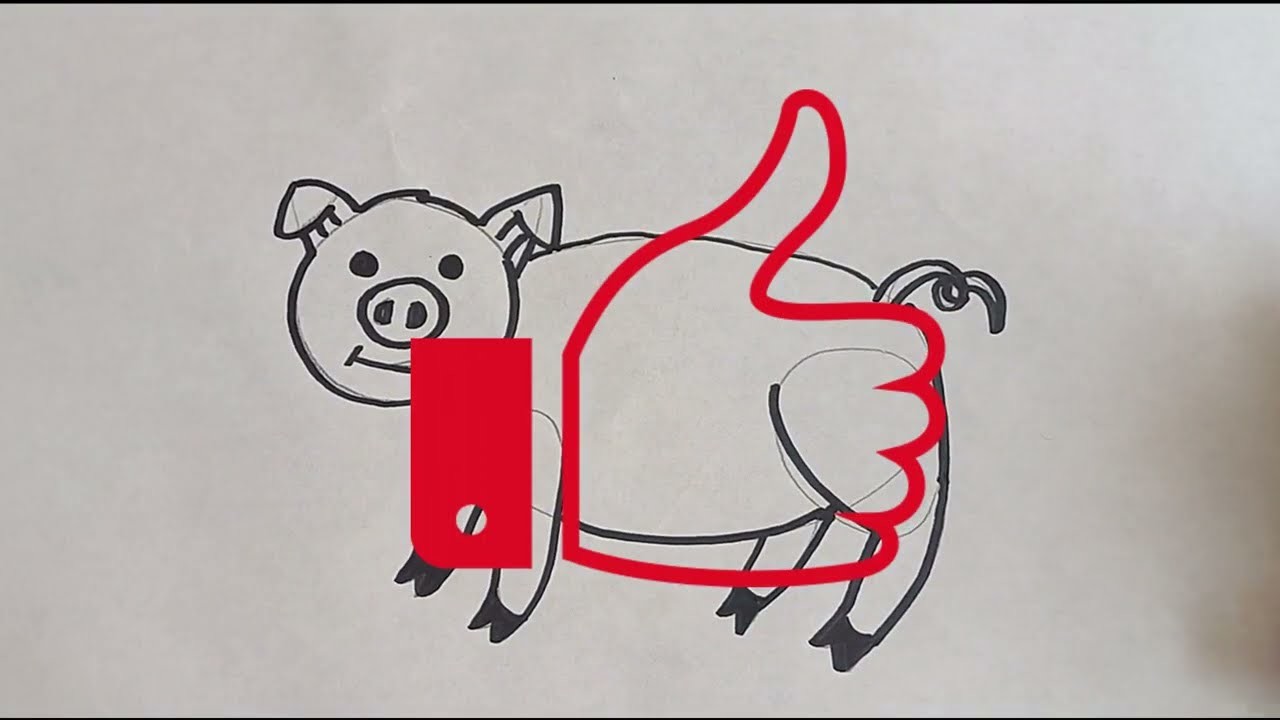 Como dibujar un CERDO paso a paso ???? how to draw a pig ???? cara menggambar babi ???? วิธีการวาดหมู