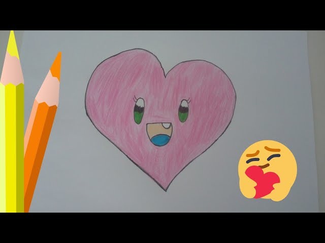 Como DIBUJAR un corazón????KAWAII - Paso a paso para principiantes❤️ #kawaii #corazon #viralvideo