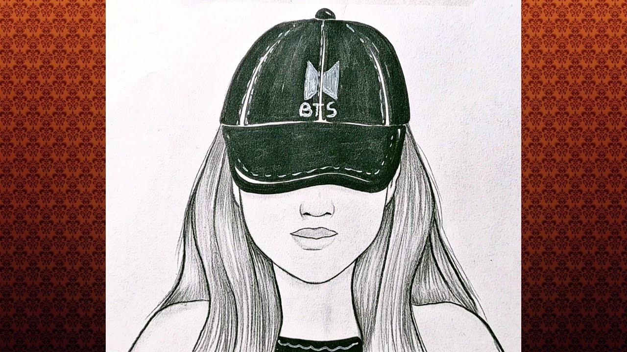 Cómo dibujar una chica hermosa con gorra BTS. Aprende a dibujar una chica paso a paso