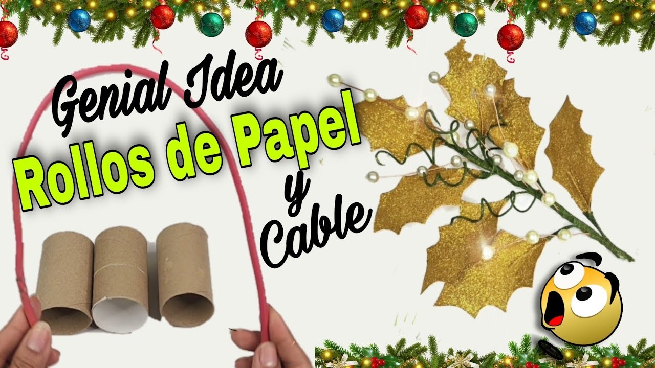 Genial Idea Reutilizando ROLLOS DE PAPEL y CABLE | Ramitas Navideñas de Lujo! Navidad 2022