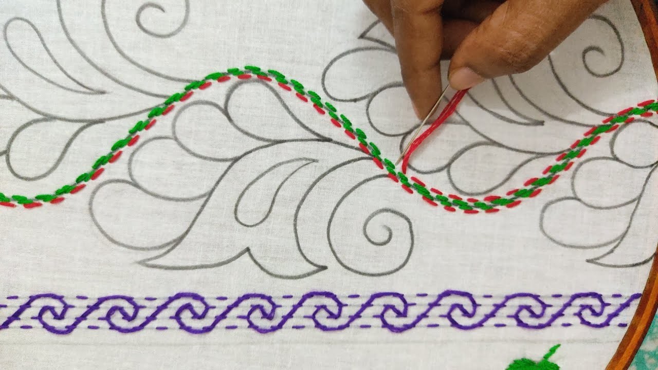 Hand embroidery nakshi kantha design tutorial,নকশীকাঁথা নকশা