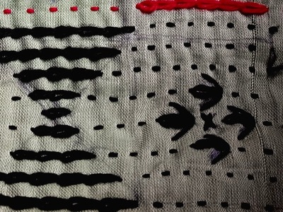 নকশী কাঁথা সেলাই। Hand embroidery nakshi kantha stitch tutorial.