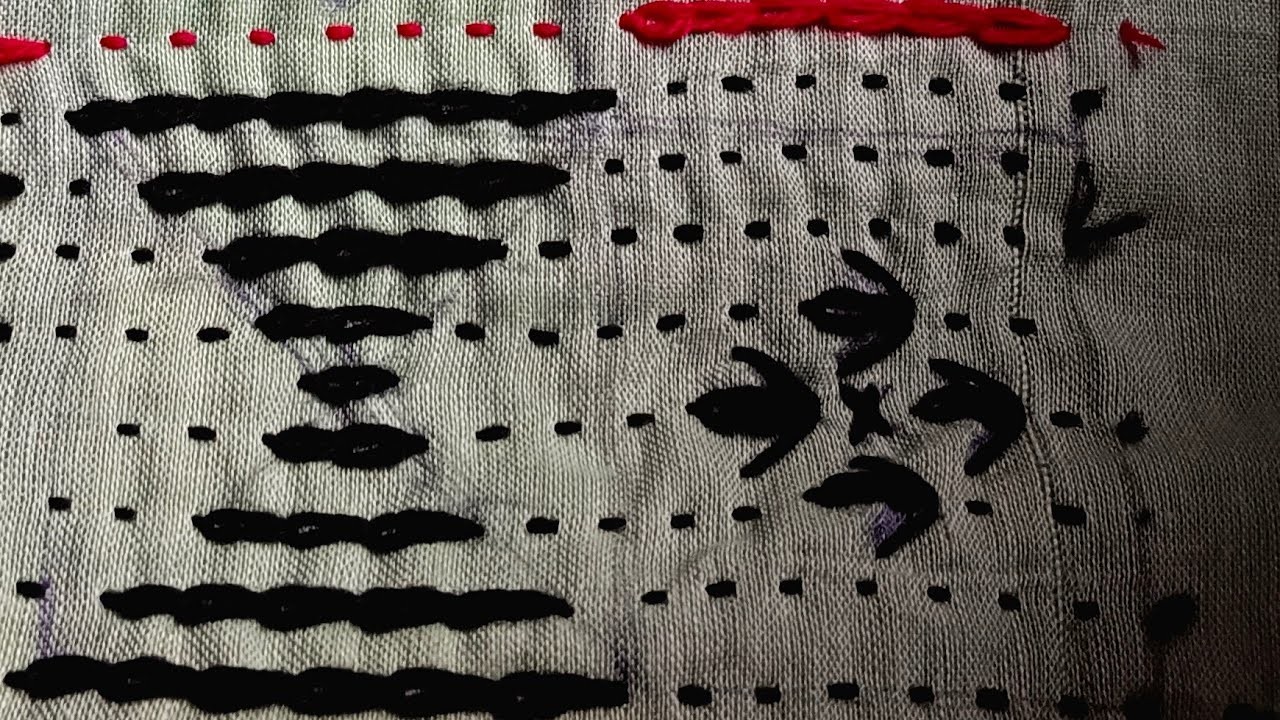নকশী কাঁথা সেলাই। Hand embroidery nakshi kantha stitch tutorial.