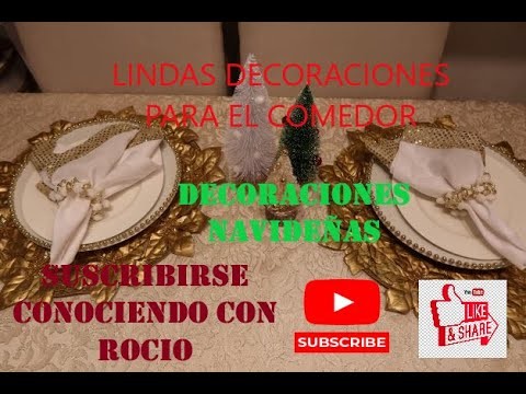 4 IDEAS NAVIDEÑAS PARA EL COMEDOR | 4 DECORACIONES PARA MESA DE COMEDOR |  DIY NAVIDAD 2022 |