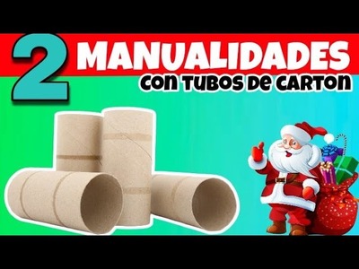 Adornos navideños con tubos de carton  navidad 2022 manualidades para navidad