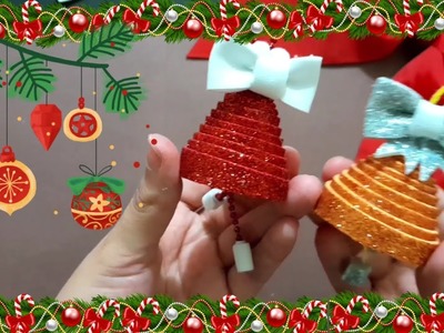 DECORACION MANUALIDAD NAVIDEÑA CON GOMA EVA.????CAMPANA NAVIDEÑA idea economica