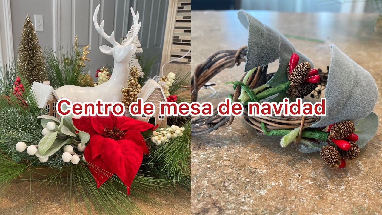 DECORACIÓN PARA NAVIDAD CORONA, CENTRO DE MESA,DIY ECONOMICOS.