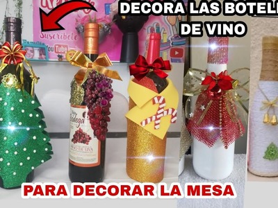 DECORANDO EL VINO ???? PARA FIN DE  AÑO.ideas fáciles para decorar botellas de vino en navidad