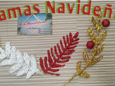 Ramas navideñas ???? con silicón caliente para decorar tu árbol navideño o lo que quieras