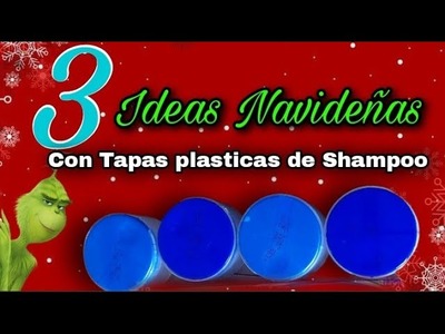 3 FACILES IDEAS PARA NAVIDAD CON TAPAS DE SHAMPOO adornornos navideños 2022 Christmas Crafts