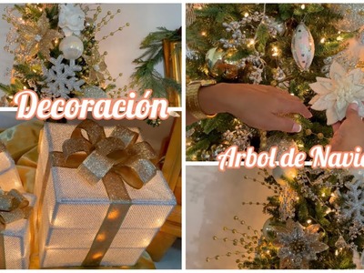 Decoración de mi Árbol de Navidad 2022. Colores Metálicos y Blanco. Enny C
