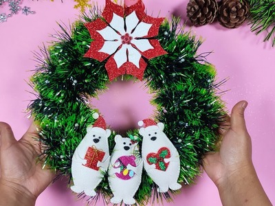 ????????Linda idea Navideña para decorar hermoso - cómo hacer una corona navideña con bajo presupuesto