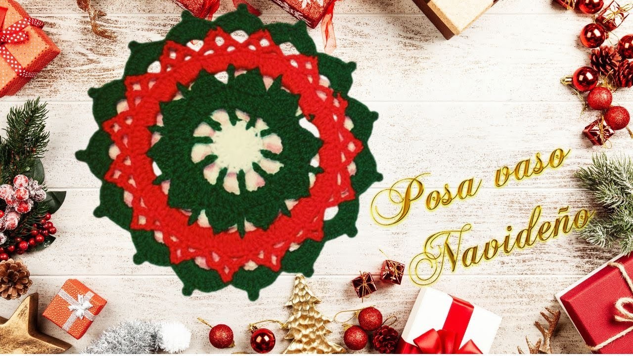 POSA VASO NAVIDEÑO #crochet #ideasdenegocio #navidad