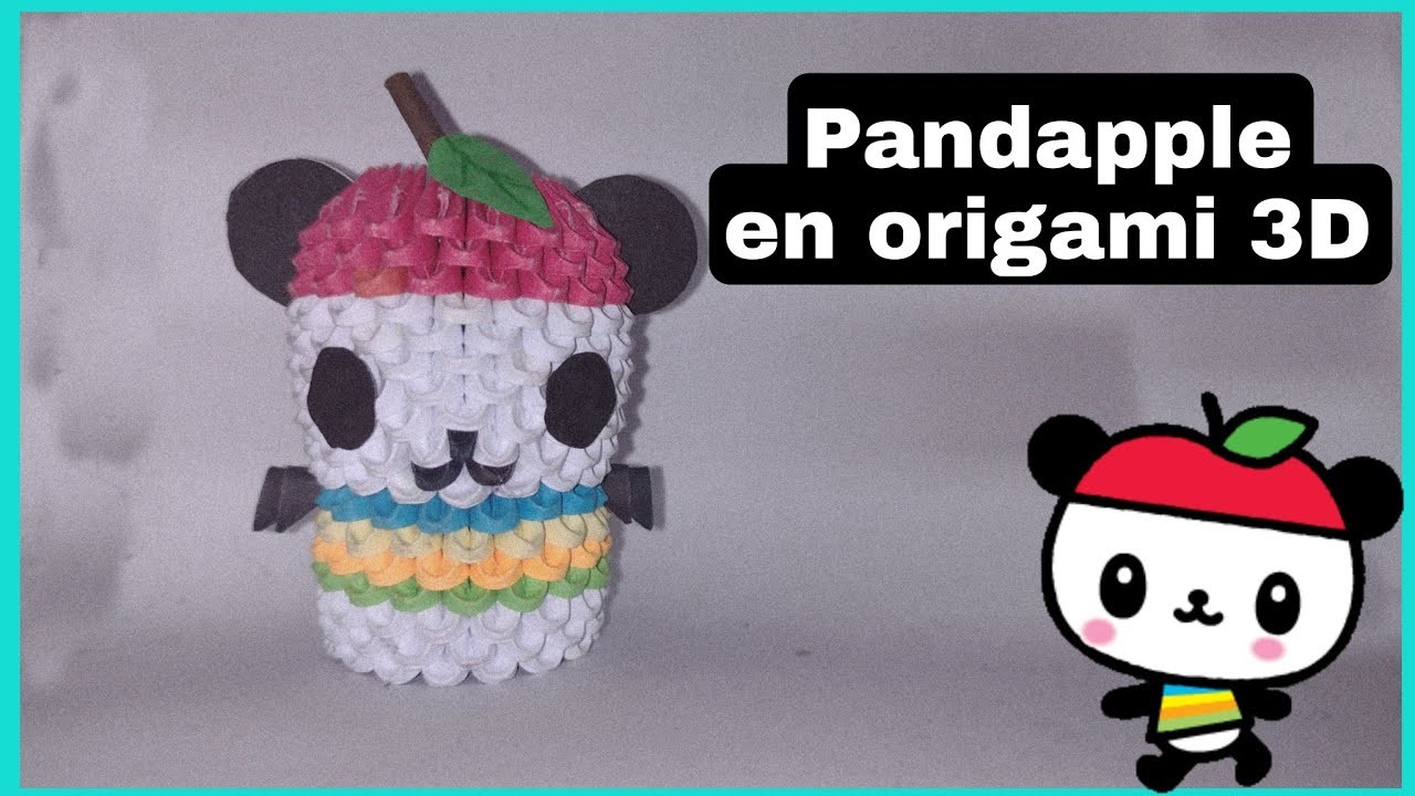 Como hacer a Pandapple en origami 3D| Carol Sandoval