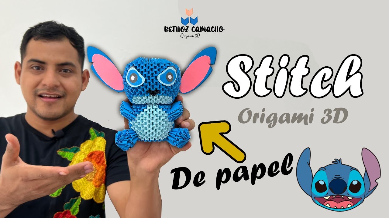 Cómo Hacer un Stitch en Origami 3D - Bethoz Camacho