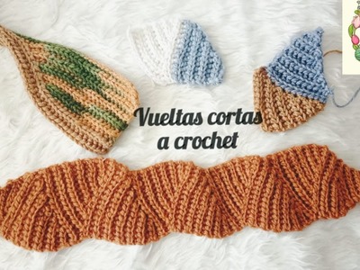 Cómo hacer Vueltas cortas a crochet #crocheting #crochet