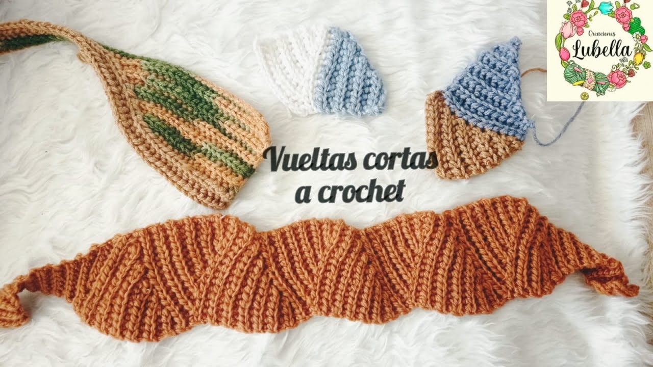 Cómo hacer Vueltas cortas a crochet #crocheting #crochet