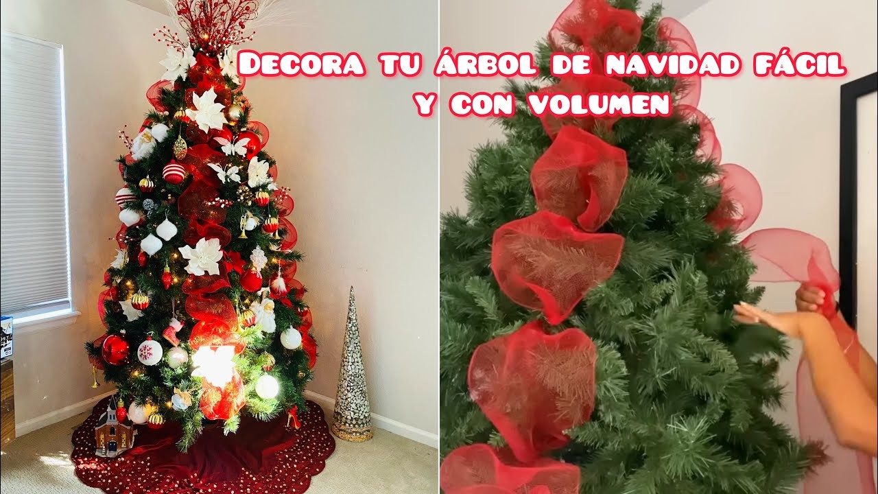DECORA TU ÁRBOL DE NAVIDAD FÁCIL CON MALLA.Christmas Tree. navidad 2022