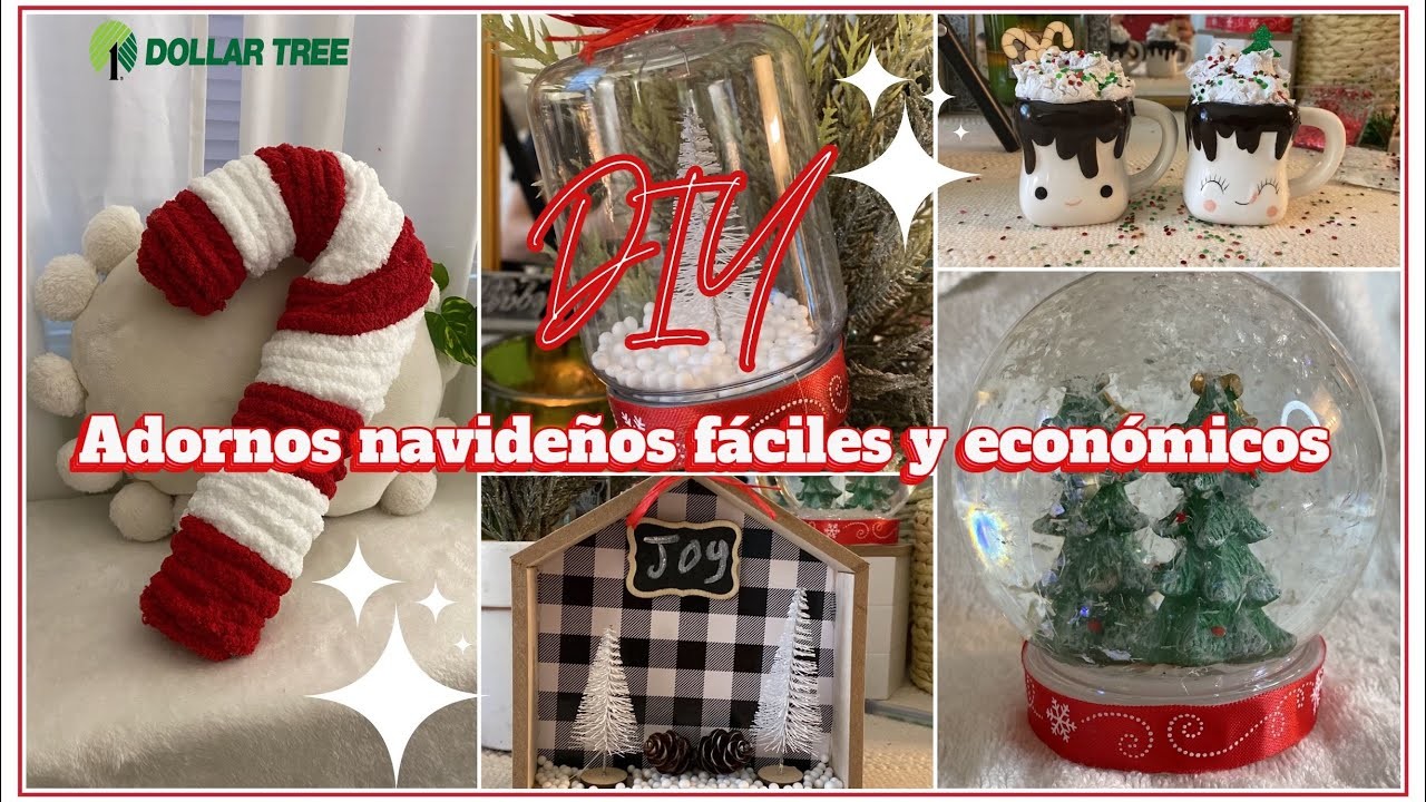DIY ????❄️Adornos navideños fáciles y económicos!! #diychristmasdecor #dollartreediy
