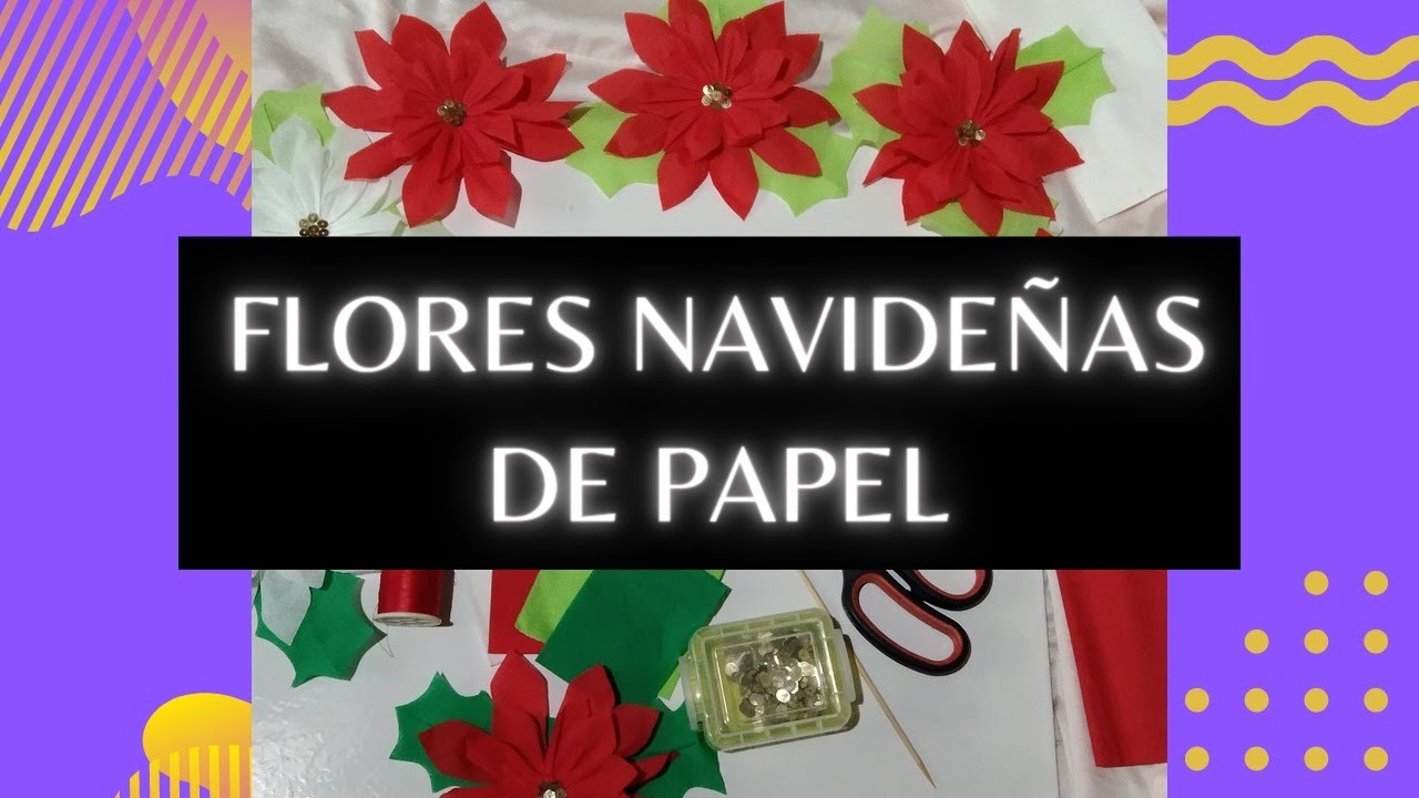 Flores navideñas de papel *fácil y rápido* (Paper Christmas flowers) DIY  2022