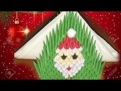 Portaservilletas o servilletero navideño, tutorial en origami 3D #navidad