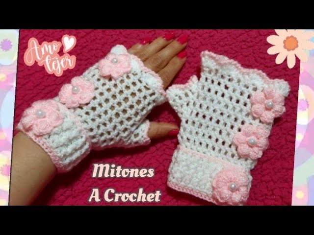 APRENDE A TEJER MITONES A CROCHET, CON POCO MATERIAL, FACILES Y BONITOS