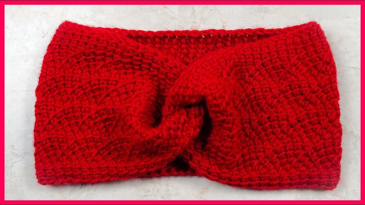 CINTILLO o CUBRE OREJAS en Crochet TUNECINO #2 ( paso a paso) Fácil