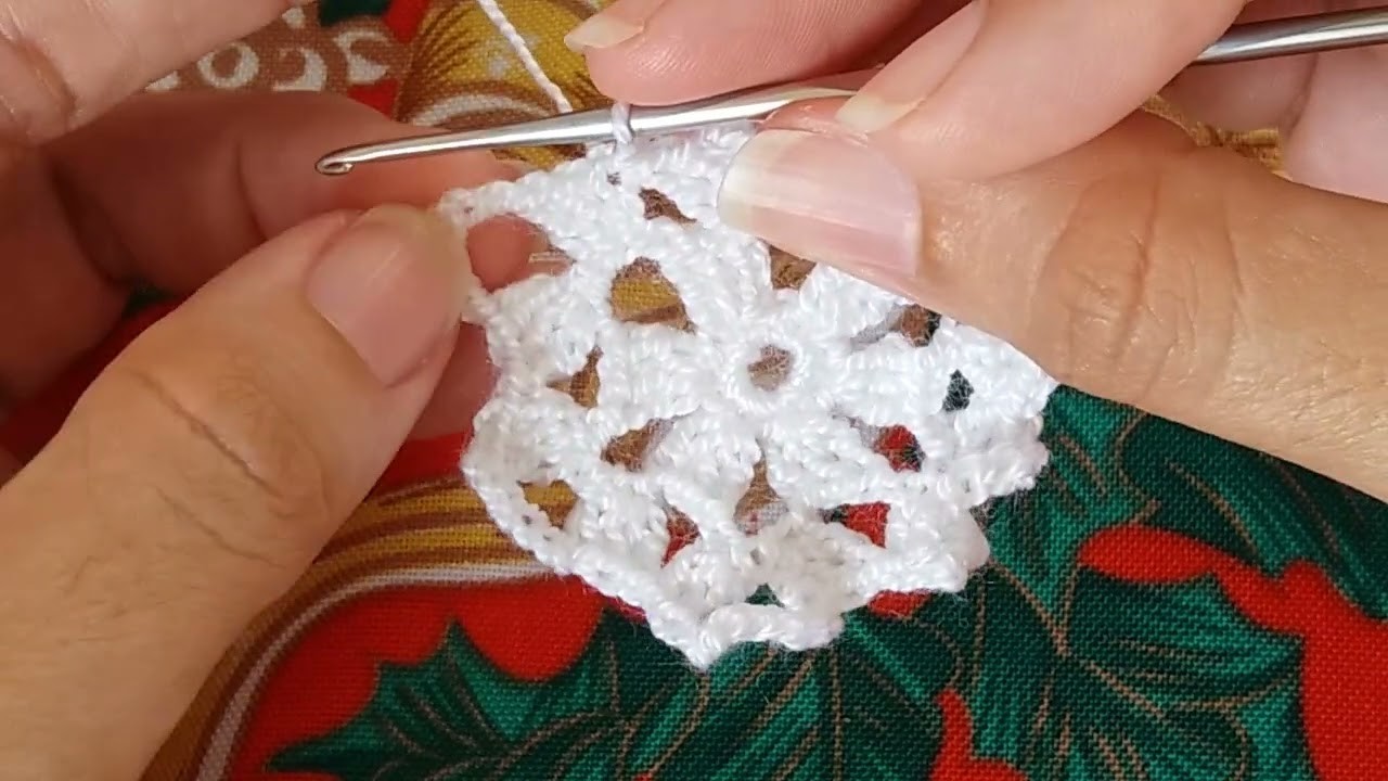 Como hacer copo de nieve en crochet