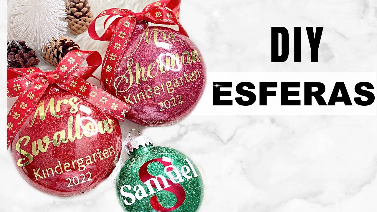COMO PERSONALIZAR ESFERAS NAVIDEÑAS CON VINILO Y BRILLO