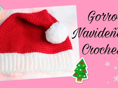 Gorro Navideño a Crochet Súper Fácil