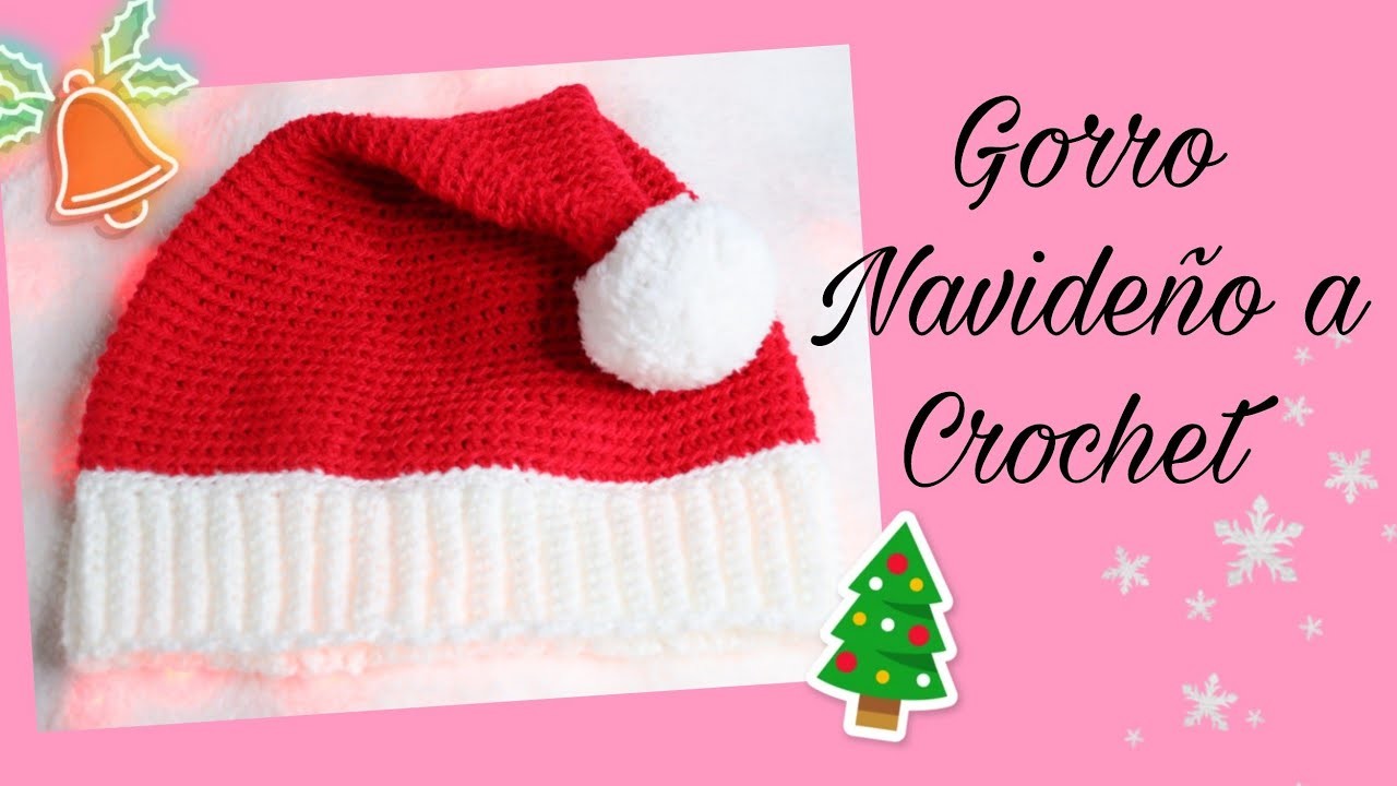 Gorro Navideño a Crochet Súper Fácil