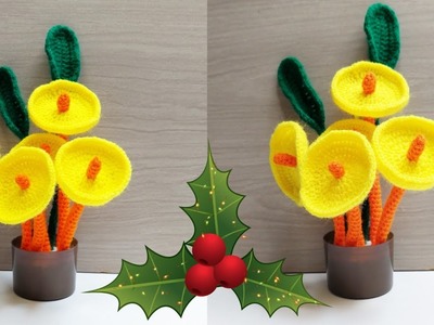 Has un hermoso Ramo   de flores ???? a Crochet para decorar tu hogar ????