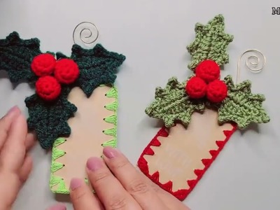 TEJI esta TARJETA DE NAVIDAD A CROCHET, Idea para regalar en NAVIDAD, patrón a crochet