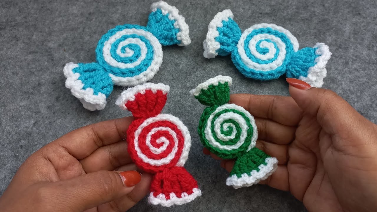 ????Caramelos a crochet para corona #navidadcrochet #navidad
