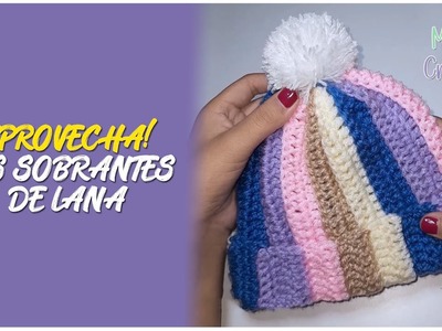 ???? Gorrito para bebé con LANA RECICLADA || Mundo del Crochet ????